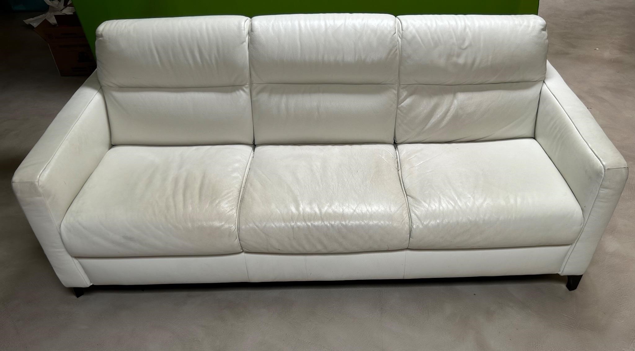 Natuzzi White Leather Couch