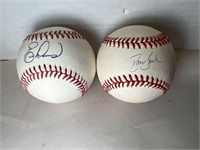 AUTOGRAPHED ERIC DAVIS, DAVID JUSTICE, NATIONAL