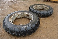 Samson 15.5-38 Tractor Tires on Power Adjust Rims