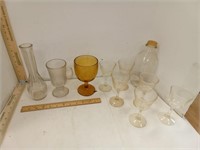 Cordial Glasses, Mutual Milk Co. BOTTLE, Amber