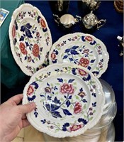 3 FANCY STONE CHINA PLATES (CHIPS)