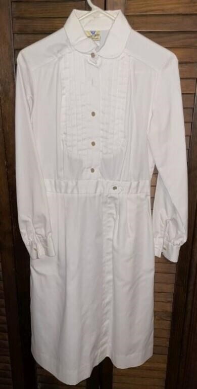 1960-70's Long Sleeve White Swan Nurse Uniform