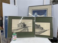 Lot of 4 decorative landscape pictures