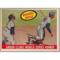 1959 Topps Hank Aaron Homerun Card Crease Free