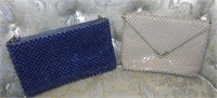 (2) Vintage Metal Mesh Evening Bags Blue/White