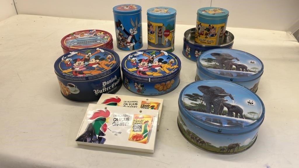 Looney Tunes & Mickey tins
