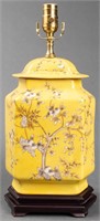 Chinese Famille Jaune Porcelain Lamp