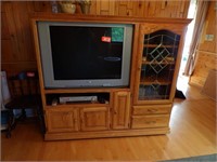 ENTERTAINMENT CABINET WITH TV, DVD PLAYER