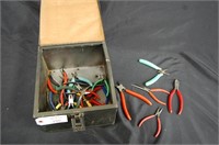 Metal Box W/ Needlenose Pliers & Snips