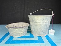 Vtg galvanized buckets
