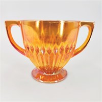 Vintage Marigold Carnival Glass Sugar Bowl