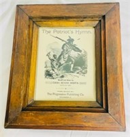 1891 The Patriots Hymn Framed Sheet music
