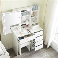 Vanity Desk with Lighted Mirror