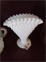Milk Glass Fan Vase