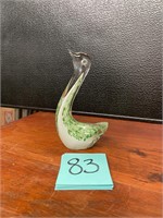 art glass swan paperweight hand blown