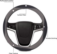 Leather Car Steering Wheel Cover - Gray