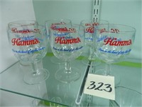 (6) Hamm's Schooner Glasses (6") -