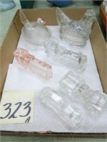 (6) Old Glass Candy Containers