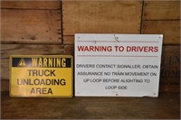 Truck & Warning Drivers Sign