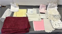 Vintage table cloths and doilies