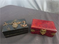 VTG Lacquer Jewelry Box & Pirate Treasure Chest