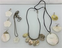 Mother of pearl pendants and neclaces