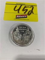 9/11 MEMORIAL 1 OUNCE .999 SILVER MARKED ROUND