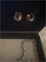 Bracelet  & Pierced Earring Set