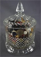 Large Vintage Candy Jar of Old Buttons