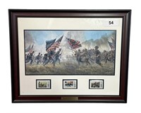 Framed Civil War Mort Kunstler Print + Stamps