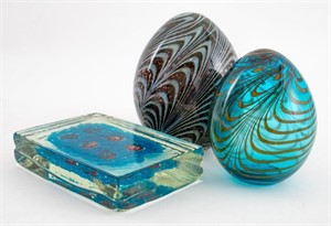 Murano Style Art Glass Paperweights, 3