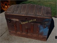 Antique Humpback Travel Trunk