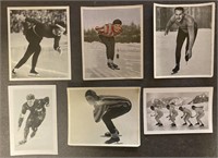 SPEED SKATING, Olympics: 6 x Antique Tobacco Cards