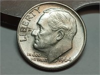OF) Nice 1964 D Silver Roosevelt dime