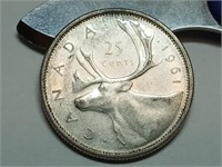 OF) 1961 Canada silver 25 cents