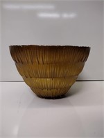 Gold Toned Glass Pot/Planter