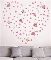 Easy-peel 123PCS Rose Flowers Vinyl Wall Decals