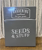 Metal "Seeds & Stuff" Storage Container