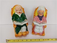 Vintage Lefton Grandman & Grandpa Ceramic Banks