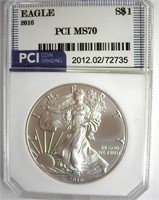 2016 Silver Eagle PCI MS70