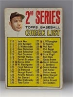 1967 Topps 2nd Checklist Mantle Mks and Creases