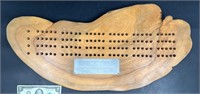 Handmade Large Wood Slice Cribbage Board