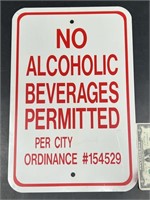 No Alcoholic Beverages Permitted City Metal Sign
