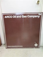 PORCELAIN "ARCO OIL AND GAS COMPANY" SIGN 30"T X