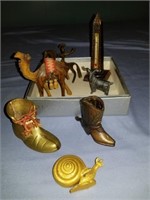 MISC. SHOES, WOOD CAMEL, AND ANIMALS