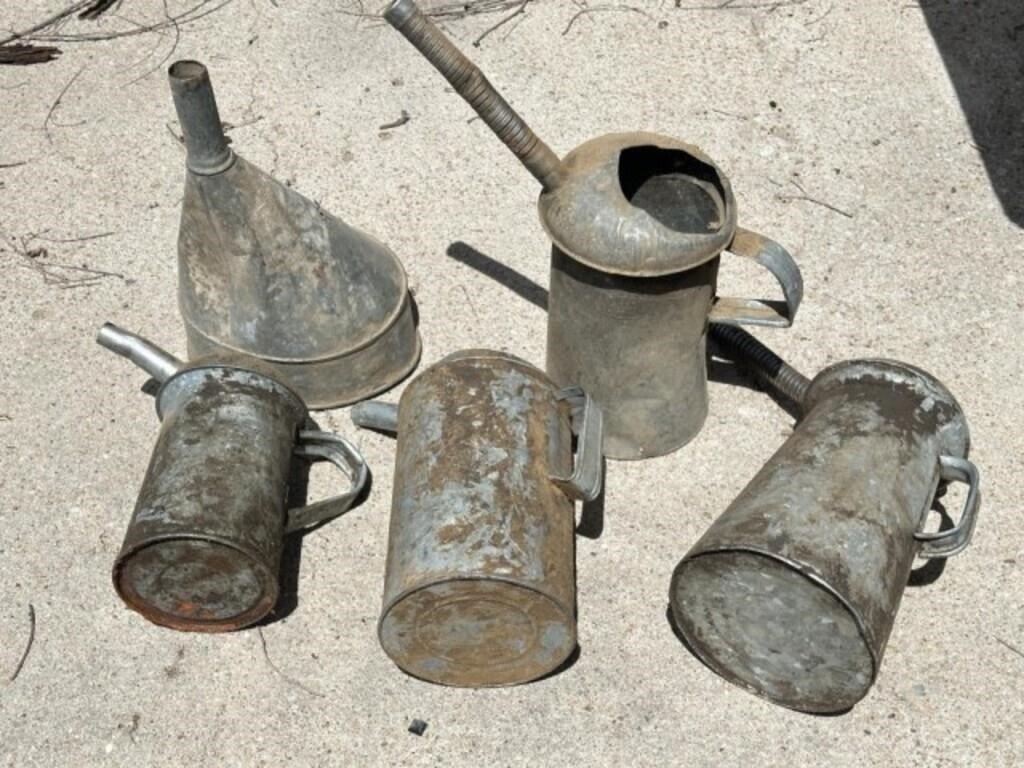Metal Funnels & Oil Cans
