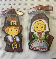 TWO 48 INCH THANKSGIVING JOINTED PILGRIMS
