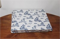 4 blue willow hard placemats