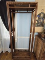 Tall Bamboo Hutch with 3 glass shelves
