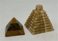 Marble Pyramid Paperweights (2)